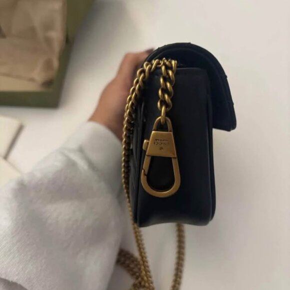 gucci gg marmont black medium bag - Picture 5 of 7
